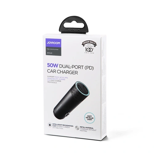 Buy Joyroom car charger 2 x USB 50W with PD, QC, PPS gray (JR-CL13) - JYR367 - {ean13} - Home Screen Store Europe