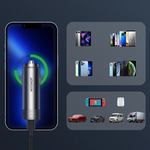 Kup Auto nabíječka Joyroom 2xUSB 50W PD, QC, PPS šedá (JR-CL13) - JYR367 - {ean13} - Sklep Home Screen