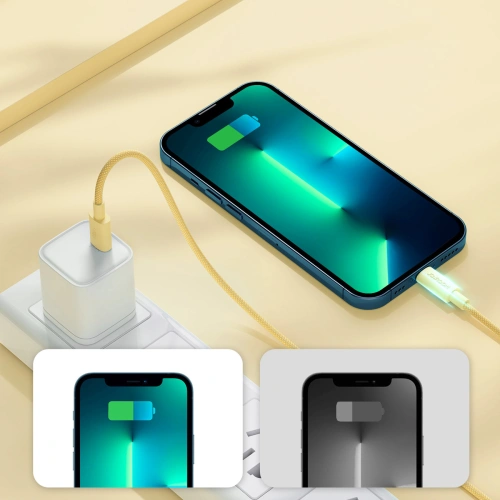Buy Joyroom durable USB-C cable - Lightning fast charging / data transmission 20W 1m yellow (S-1024M13) - JYR368 - {ean13} - Home Screen Store Europe