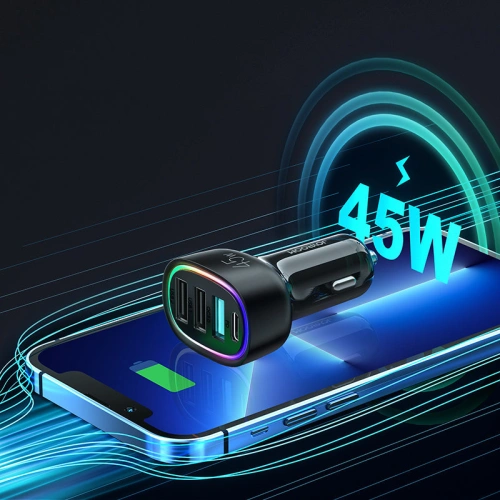 Buy Joyroom 4 Port 45W Car Charger Black (JR-CL09) - JYR380 - {ean13} - Home Screen Store Europe
