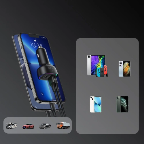 Kup Încărcător auto Joyroom 4-port 45W negru (JR-CL09) - JYR380 - {ean13} - Sklep Home Screen