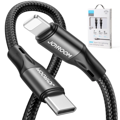 Buy Joyroom fast charging / data cable USB-C - Lightning PD 20W 1m black (S-1024N1-PD) - JYR381 - {ean13} - Home Screen Store Europe