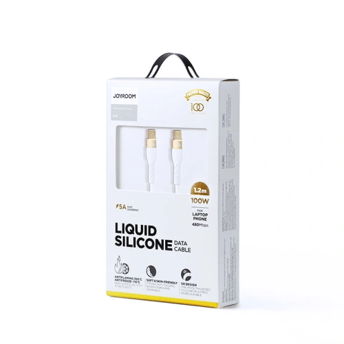 Buy Joyroom Liquid Silicone USB-C - USB-C charging / data cable PD 100W 1.2m white (S-1250N18-10) - JYR384 - {ean13} - Home Screen Store Europe