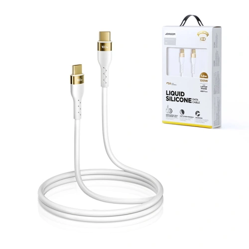 Buy Joyroom Liquid Silicone USB-C - USB-C charging / data cable PD 100W 1.2m white (S-1250N18-10) - JYR384 - {ean13} - Home Screen Store Europe