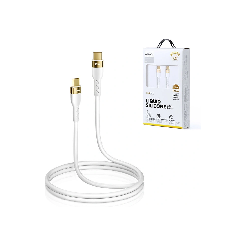 Kabel Joyroom Liquid Silicone USB/USB-C PD 100W 1,2m biały (S-1250N18-10)