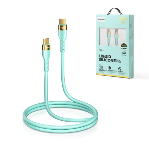 Buy Joyroom Liquid Silicone USB-C - USB-C charging / data cable PD 100W 1.2m green (S-1250N18-10) - JYR385 - {ean13} - Home Screen Store Europe
