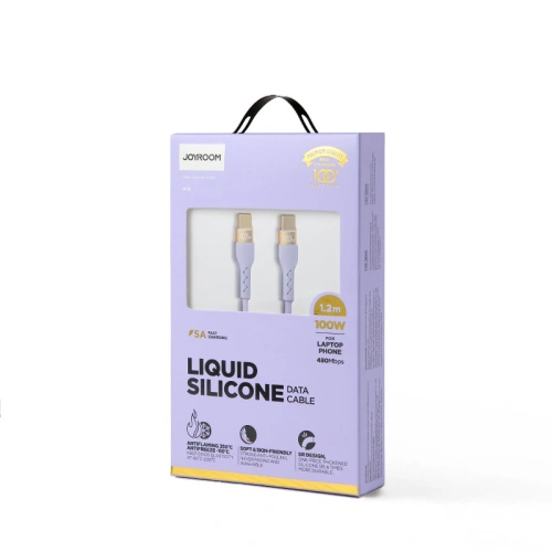 Kup Cablu Joyroom Silicon lichid USB/USB-C PD 100W 1,2m violet (S-1250N18-10) - JYR386 - {ean13} - Sklep Home Screen