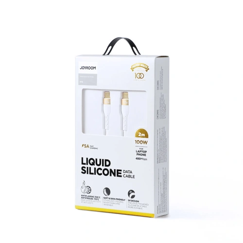 Buy Joyroom Liquid Silicone USB-C - USB-C charging / data cable PD 100W 2m white (S-2050N18-10) - JYR387 - {ean13} - Home Screen Store Europe