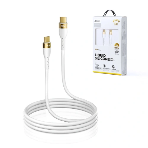Buy Joyroom Liquid Silicone USB-C - USB-C charging / data cable PD 100W 2m white (S-2050N18-10) - JYR387 - {ean13} - Home Screen Store Europe