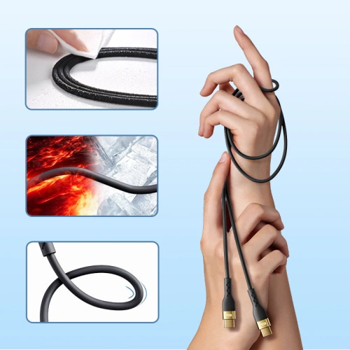 Buy Joyroom Liquid Silicone USB-C - USB-C charging / data cable PD 100W 2m black (S-2050N18-10) - JYR388 - {ean13} - Home Screen Store Europe