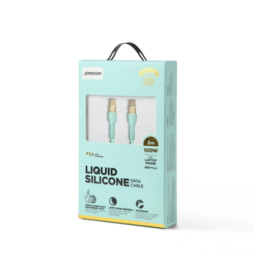 Buy Joyroom Liquid Silicone USB-C - USB-C charging / data cable PD 100W 2m green (S-2050N18-10) - JYR389 - {ean13} - Home Screen Store Europe