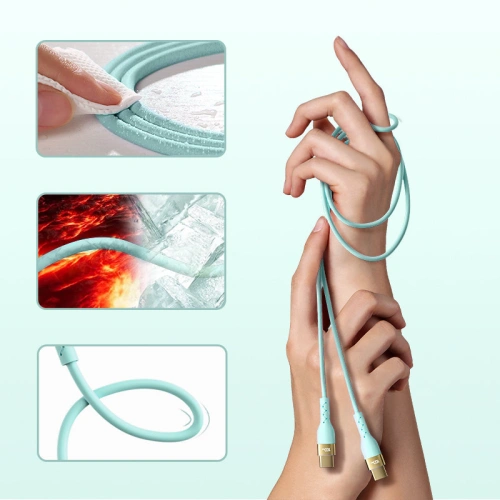 Kup Kabel Joyroom Liquid Silicone USB/USB-C PD 100W 2m zielony (S-2050N18-10) - JYR389 - {ean13} - Sklep Home Screen