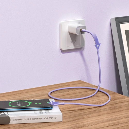 Kup Kabel Joyroom Flüssigsilikon USB/USB-C PD 100W 2m lila (S-2050N18-10) - JYR390 - {ean13} - Sklep Home Screen
