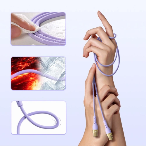 Kup Kabel Joyroom Liquid Silicone USB/USB-C PD 100W 2m fioletowy (S-2050N18-10) - JYR390 - {ean13} - Sklep Home Screen