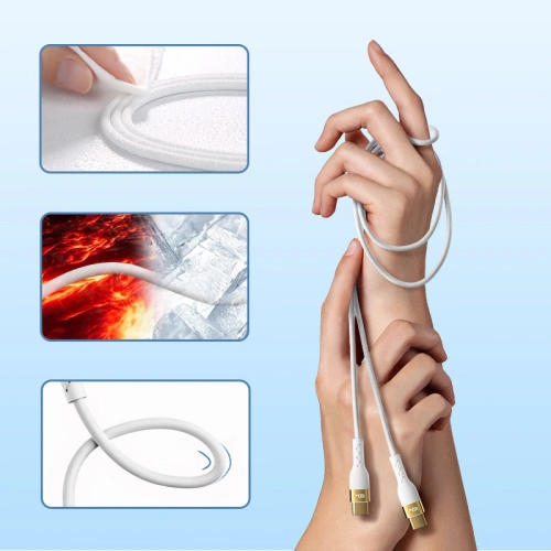 Buy Joyroom Liquid Silicone USB-C - USB-C charging / data cable PD 100W 3m white (S-3050N18-10) - JYR391 - {ean13} - Home Screen Store Europe
