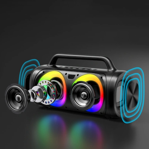 Kup Bezprzewodowy głośnik Joyroom Bluetooth 5.1 z kolorowym oświetleniem LED czarny (JR-MW02) - JYR394 - {ean13} - Sklep Home Screen