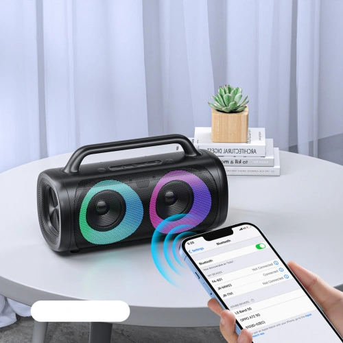 Kup Bezprzewodowy głośnik Joyroom Bluetooth 5.1 z kolorowym oświetleniem LED czarny (JR-MW02) - JYR394 - {ean13} - Sklep Home Screen