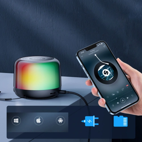 Kup Bezprzewodowy głośnik Joyroom Bluetooth 5.1 RGB czarny (JR-ML03) - JYR411 - {ean13} - Sklep Home Screen
