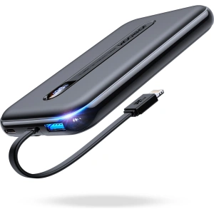 Powerbank Joyroom 20W 10000mAh PD QC 3.0 z wbudowanym kablem Lightning czarny (JR-L001-lightning)