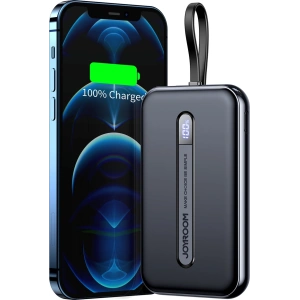 Powerbank Joyroom 20W 10000mAh PD QC 3.0 z wbudowanym kablem Lightning czarny (JR-L001-lightning)