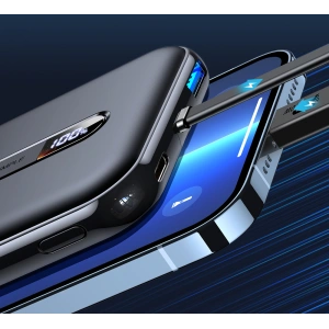 Powerbank Joyroom 20W 10000mAh PD QC 3.0 z wbudowanym kablem Lightning czarny (JR-L001-lightning)