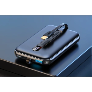Powerbank Joyroom 20W 10000mAh PD QC 3.0 z wbudowanym kablem Lightning czarny (JR-L001-lightning)