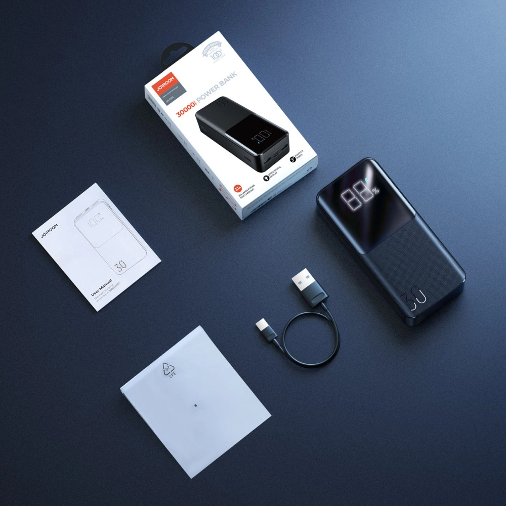 Powerbank Joyroom 15W 30000mAh PD QC 3.0 AFC czarny (JR-T015)