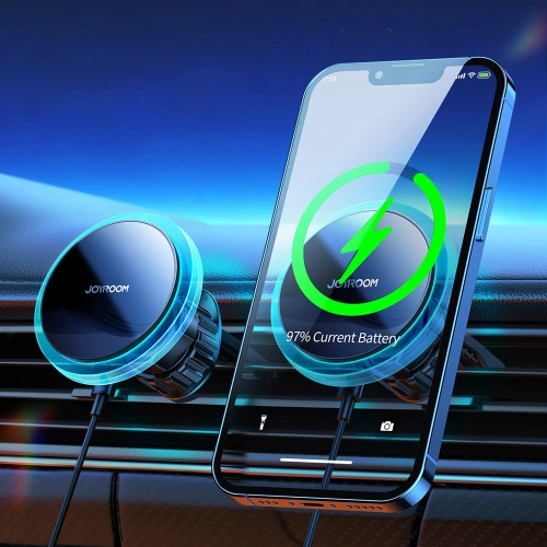 Buy Joyroom Car Holder Qi Wireless Charger 15W (MagSafe for iPhone Compatible) Car Mount Air Vent Silver (JR-ZS291) - JYR423 - {ean13} - Home Screen Store Europe