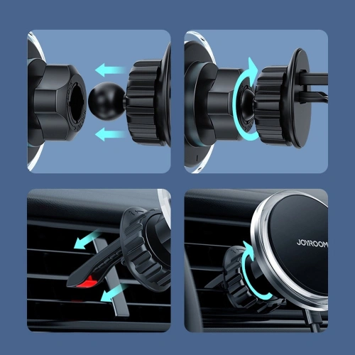 Kup Suport auto cu încărcător wireless Joyroom MagSafe Qi 15W pentru grila de ventilație argintie (JR-ZS291) - JYR423 - {ean13} - Sklep Home Screen