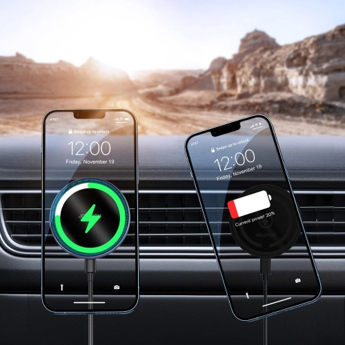 Kup Autós tartó vezeték nélküli töltővel Joyroom MagSafe Qi 15W légbeömlő rácsra ezüst (JR-ZS290) - JYR424 - {ean13} - Sklep Home Screen