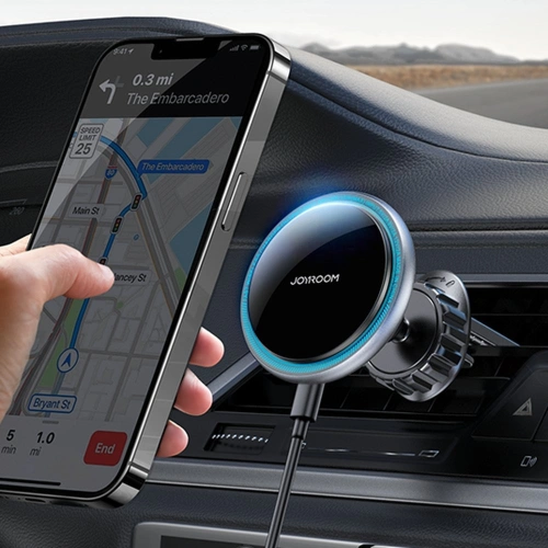 Buy Joyroom Car Holder Qi Wireless Charger 15W (MagSafe Compatible for iPhone) Air Vent Silver (JR-ZS290) - JYR424 - {ean13} - Home Screen Store Europe