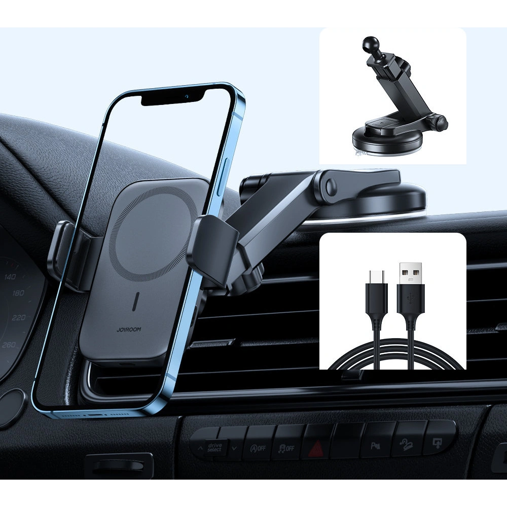 Uchwyt samochodowy z ładowarką bezprzewodową Joyroom MagSafe Qi 15W na deskę rozdzielczą (JR-ZS295)