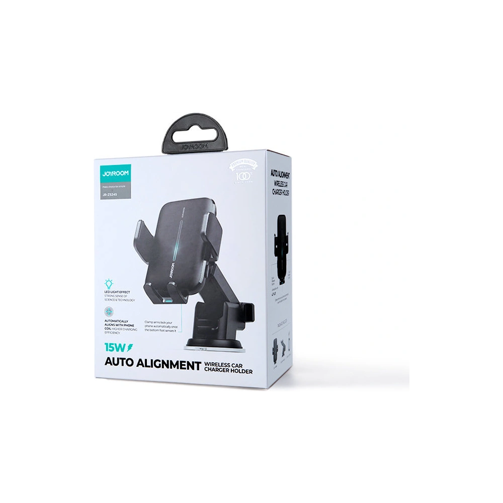 Uchwyt samochodowy z ładowarką bezprzewodową Joyroom 15W na kokpit deskę rozdzielczą czarny (JR-ZS245)