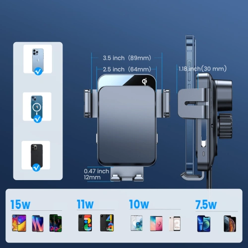 Kup Automatický automobilový držák s bezdrátovou nabíječkou Joyroom na ventilační mřížku Qi 15W (JR-ZS219) - JYR444 - {ean13} - Sklep Home Screen