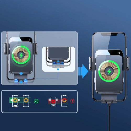 Kup Automatischer Auto-Halter mit kabellosem Ladegerät Joyroom für Lüftungsgitter Qi 15W (JR-ZS219) - JYR444 - {ean13} - Sklep Home Screen