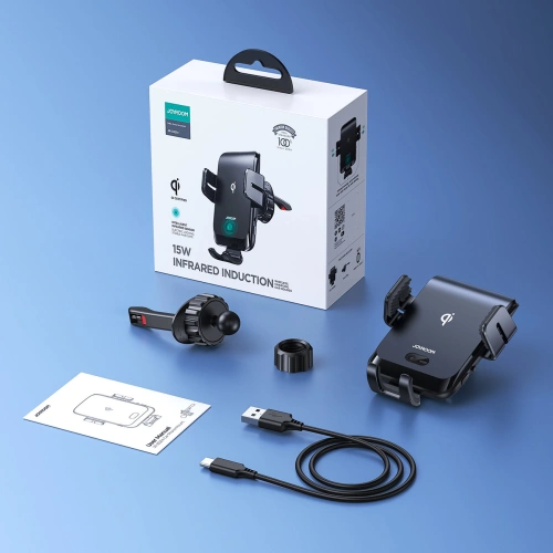 Kup Automatischer Auto-Halter mit kabellosem Ladegerät Joyroom für Lüftungsgitter Qi 15W (JR-ZS214) - JYR445 - {ean13} - Sklep Home Screen
