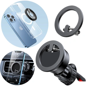 Buy Joyroom kit multifunctional magnetic car holder ring phone support black (JR-ZS294) - JYR446 - {ean13} - Home Screen Store Europe