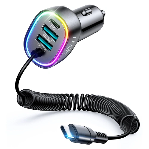 Kup Încărcător auto Joyroom 4 în 1 PD, QC3.0, AFC, FCP + cablu USB-C 1,6m 60W negru (JR-CL19) - JYR448 - {ean13} - Sklep Home Screen