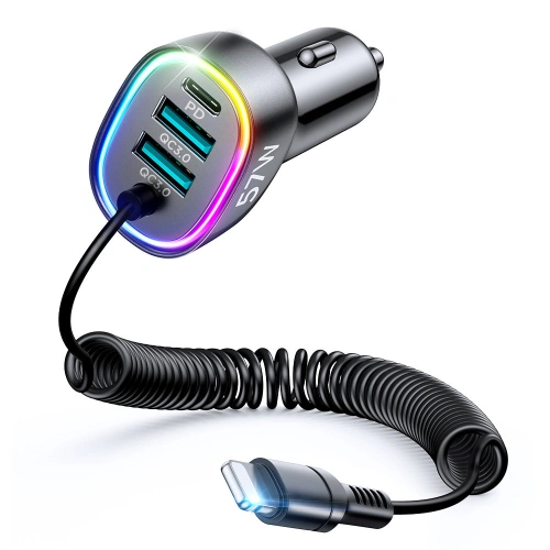 Kup Încărcător auto Joyroom 4in1 PD, QC3.0, AFC, FCP + cablu Lightning 1,6m 57W negru (JR-CL20) - JYR449 - {ean13} - Sklep Home Screen
