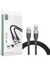 Cablul magnetic Tech-Protect Magnetic 3in1 USB-C/USB-C-Lightning-microUSB PD 60W/3A 1m Gri