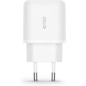 Síťová nabíječka Tech-Protect C20w 2-portová síťová nabíječka PD 20W QC 3.0 + kabel Lightning bílý
