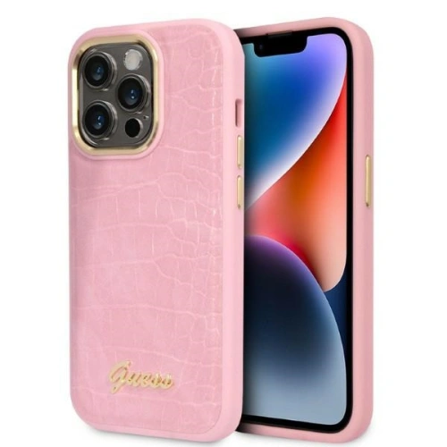 Kup Etui Guess GUHCP14LHGCRHP Apple iPhone 14 Pro roz/roz hardcase Croco Collection - GUE2256 - {ean13} - Sklep Home Screen
