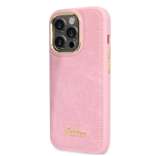 Kup Etui Guess GUHCP14LHGCRHP Apple iPhone 14 Pro roz/roz hardcase Croco Collection - GUE2256 - {ean13} - Sklep Home Screen