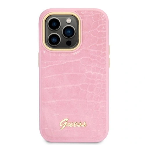 Kup Etui Guess GUHCP14LHGCRHP Apple iPhone 14 Pro roz/roz hardcase Croco Collection - GUE2256 - {ean13} - Sklep Home Screen
