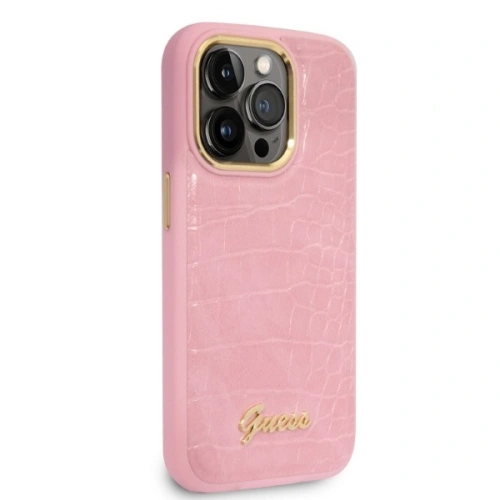 Kup Etui Guess GUHCP14LHGCRHP Apple iPhone 14 Pro roz/roz hardcase Croco Collection - GUE2256 - {ean13} - Sklep Home Screen