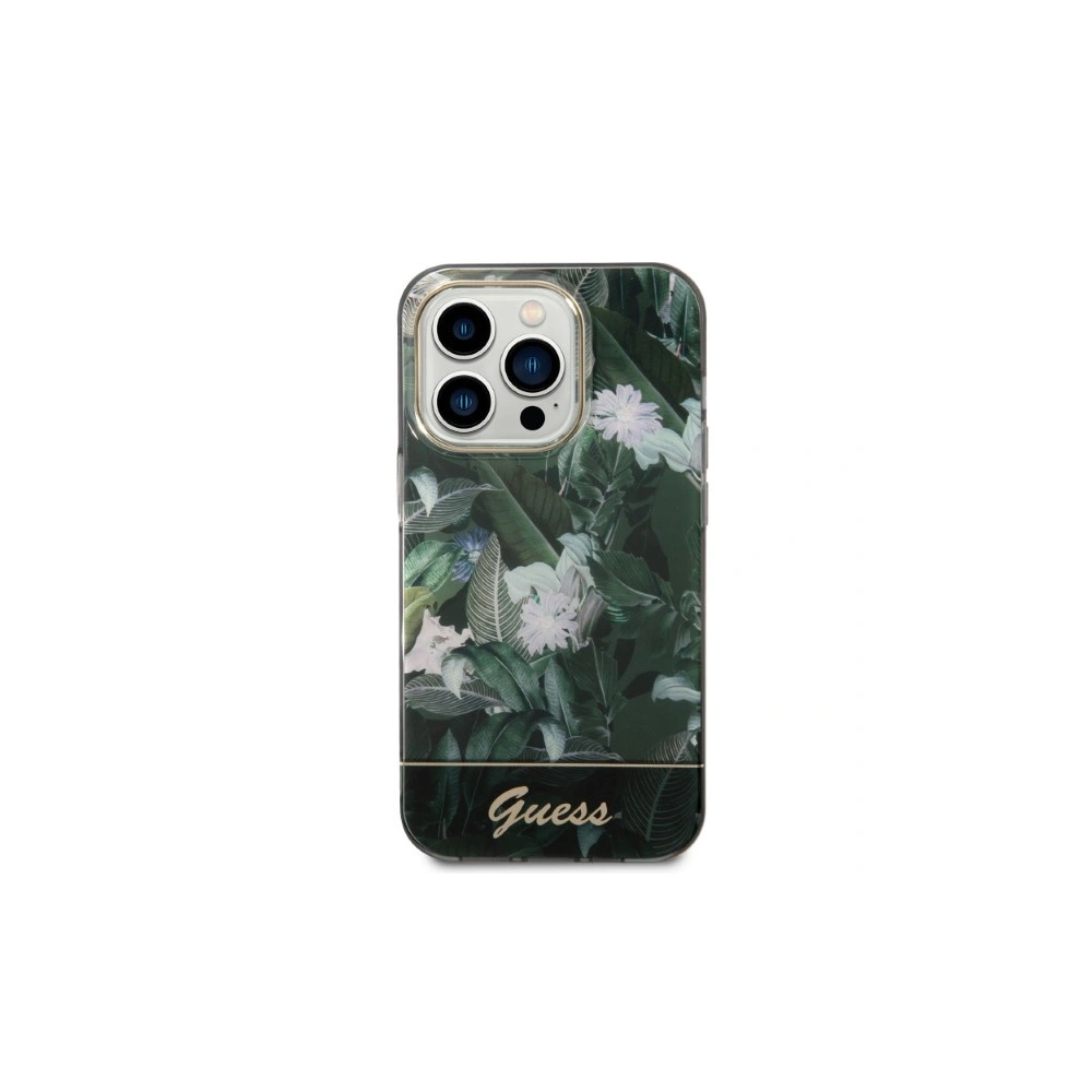Etui Guess GUHCP14LHGJGHA Apple iPhone 14 Pro zielony/green hardcase Jungle Collection