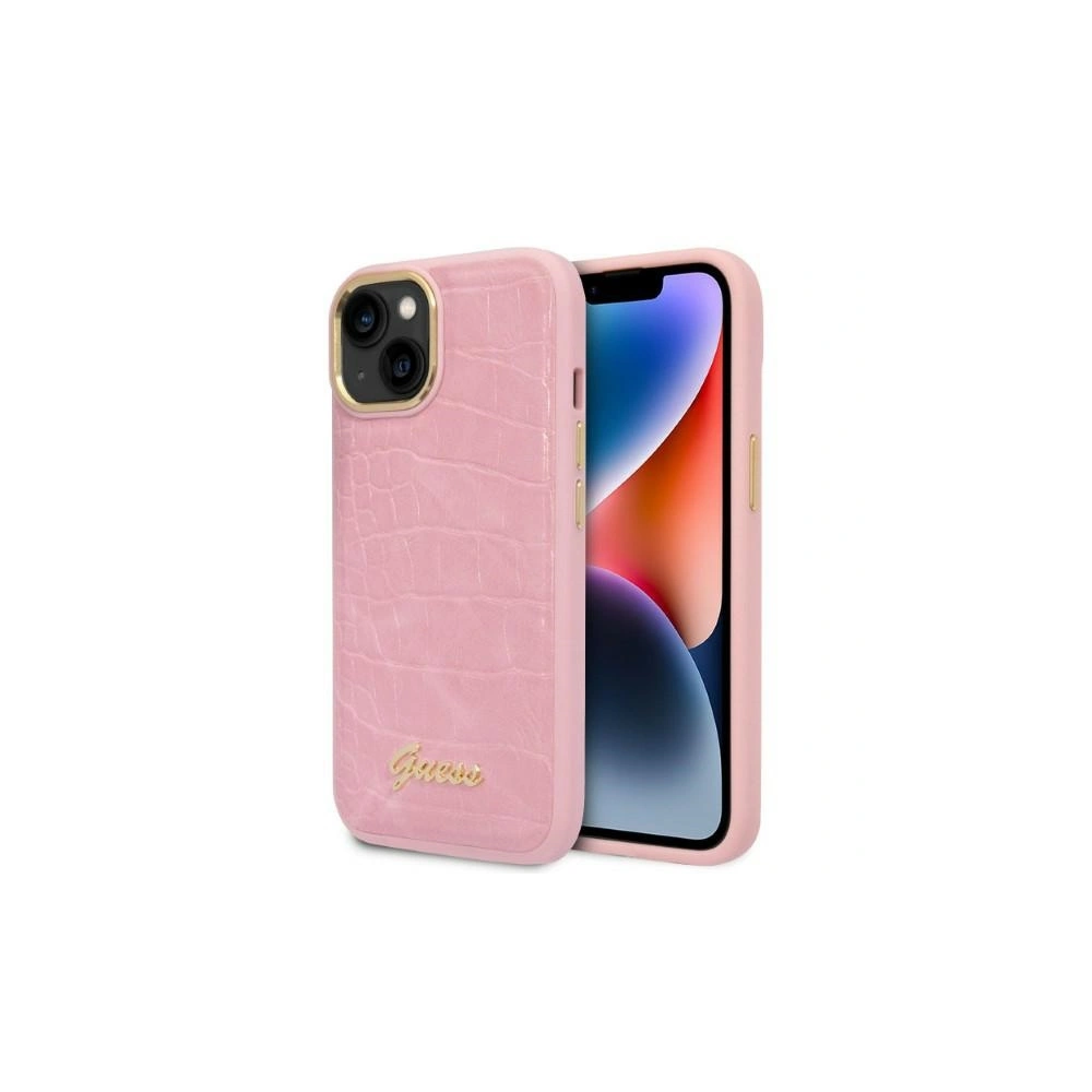 Etui Guess GUHCP14MHGCRHP Apple iPhone 14 Plus / 15 Plus różowy/pink hardcase Croco Collection