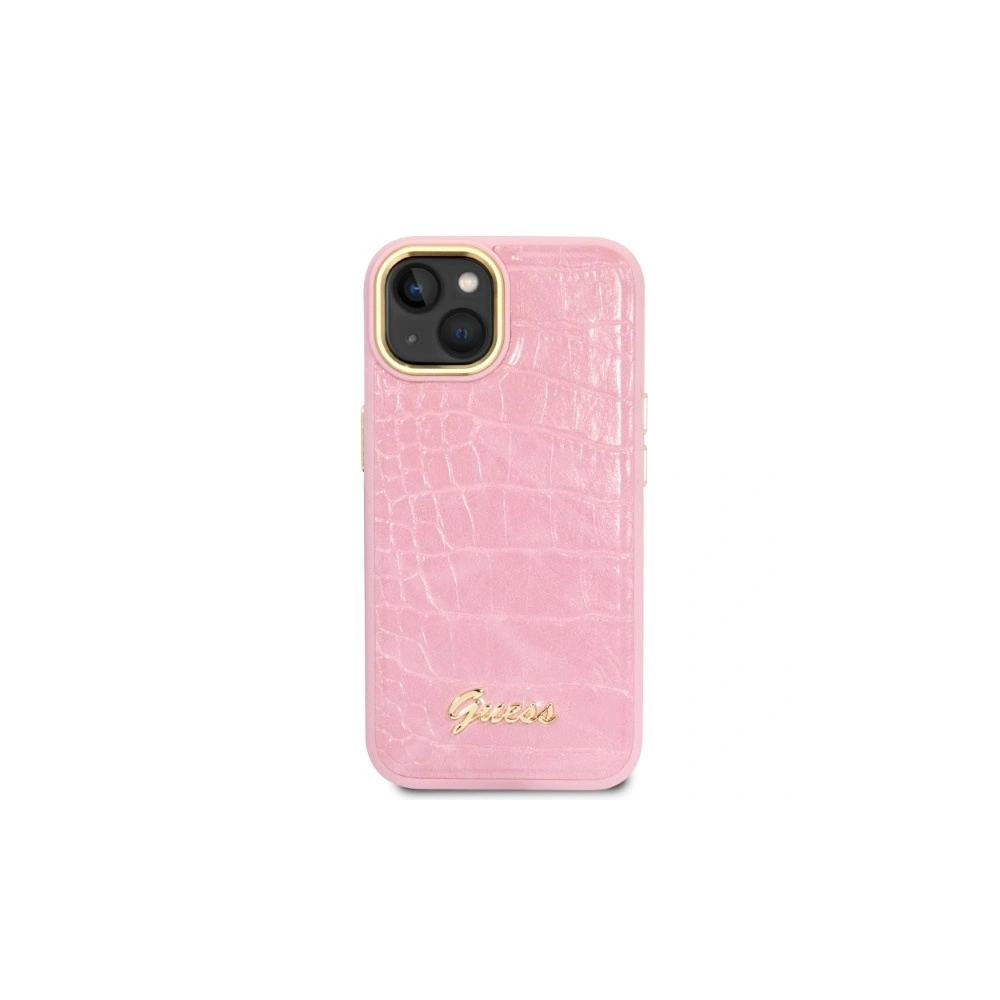 Etui Guess GUHCP14MHGCRHP Apple iPhone 14 Plus / 15 Plus różowy/pink hardcase Croco Collection