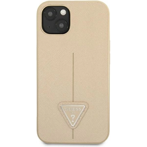 Etui Guess GUHCP14MPSATLE Apple iPhone 14 Plus / 15 Plus beżowy/beige hardcase SaffianoTriangle Logo