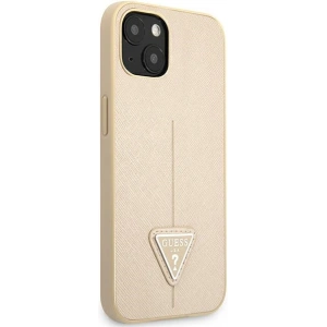 Etui Guess GUHCP14MPSATLE Apple iPhone 14 Plus / 15 Plus beżowy/beige hardcase SaffianoTriangle Logo